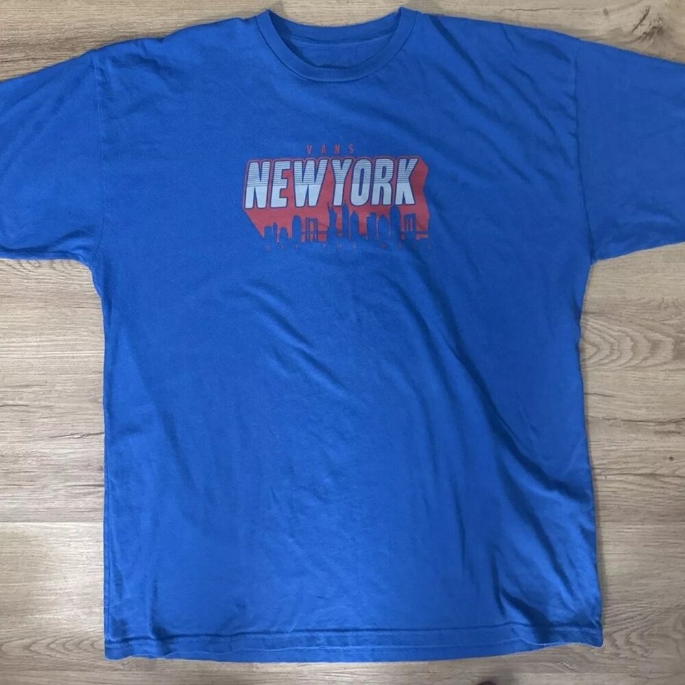 Vans "Off The Wall" New York Logo Classic Fit T-Shirt X-Large Blue